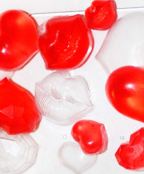 Пластиковая форма для шоколада, Сердечки-поцелуйчики