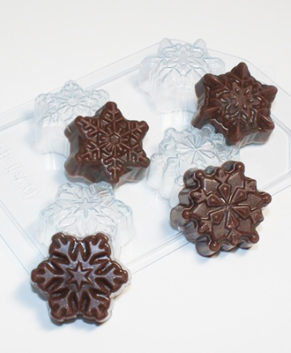 Пластиковая форма для шоколада Снежинки