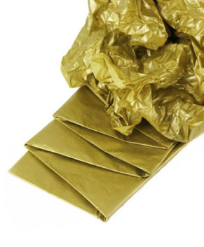 Бумага упаковочная Тишью, Золотая 10 листов