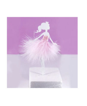 Топпер Принцесса с перьями, белый ( цвет перьев в ассортименте)