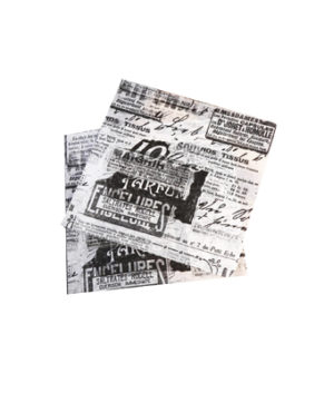 Бумага упаковочная для бенто-торта 18×18см, Старая Газета 20 листов