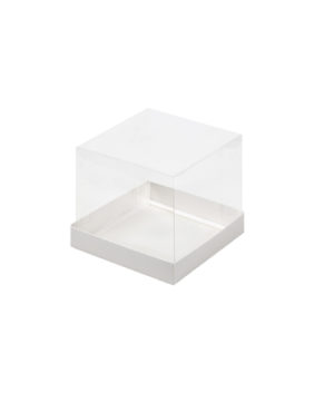 Коробка под торт и кулич с прозрачной крышкой, 16х16х14см