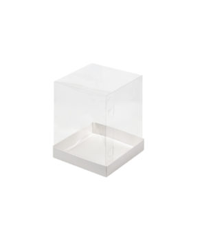 Коробка под торт и кулич с прозрачной крышкой, 16х16х20см