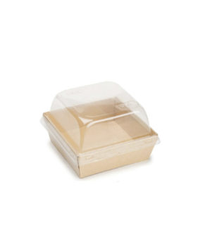 Коробка для бенто-торта с купольной крышкой 17,8х17,8х10см (дно 15х15см)