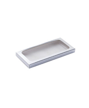 Коробка для шоколадной плитки с окном 17х8х1,4 см, серебро