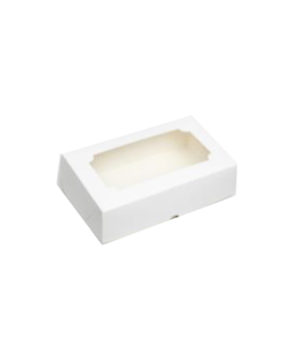 Коробка для зефира и печенья с окошком, 25х15х7 см ,белая