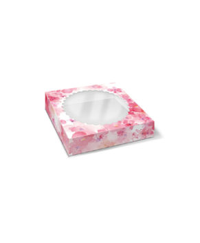 Коробка для кондитерских изделий Цветы розовые, 11,5х11,5х3см