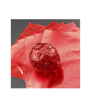 Фольга оберточная для конфет Красная 10×10см, 100шт