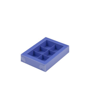 Коробка на 6 конфет с пластиковой крышкой, лавандовая