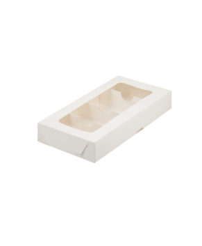 Коробка для дегустационных наборов тортов/пирожных, 25х13х4 см, белая