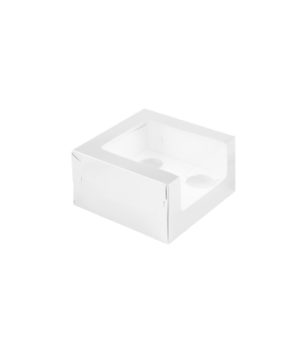 Коробка для капкейков с увеличенным окном, 5 ячеек, белая