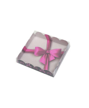 Коробка для пряников Бант Розовый 15х15х3см