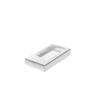 Коробка для шоколадной плитки с окном, серебро