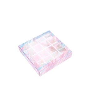Коробка на 16 конфет, Диффузия розовая