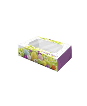 Коробка для зефира и печенья с окошком Счастливой Пасхи, 25х15х7см