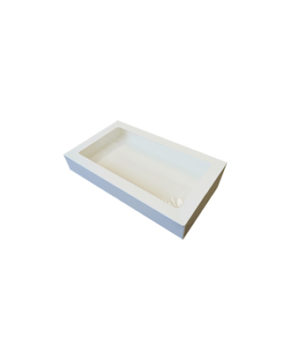 Коробка для пирожных и печенья с окном 20х12х4 см, белая