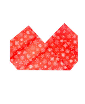 Бумага упаковочная Тишью, Красная с белыми снежинками 10 листов
