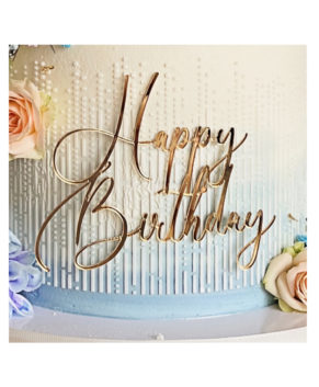 Топпер боковой Надпись Happy Birthday №5, золото